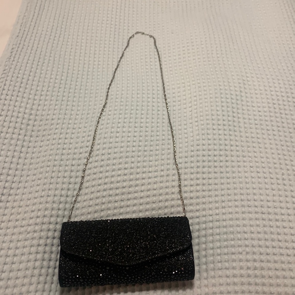 Black rhinestone clutch